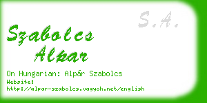 szabolcs alpar business card