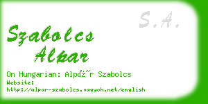 szabolcs alpar business card